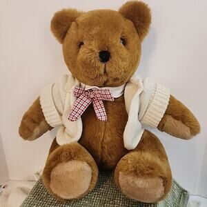Vtg 1983 Carousel by Guy Teddy Bear 16" Jointed Plush w/ Sweater & Bow EUC